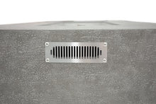 ELEMENTI Andes Propane Gas Fire Pit Table | Rectangular Concrete Fireplace with Concealed Propane Tank Storage Drawer | Electronic Ignition | Light Gray