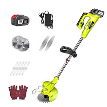 Cordless Lawn Mower, Adjustable Telescoping Rod 3 Styles Blades Walk-Behind Lawn Mower 48V/21000mA Battery Rechargeable Weeder Garden Lawn Mowing Tool