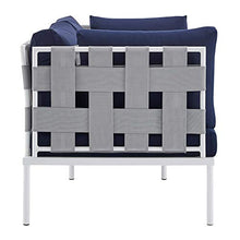 Modway Harmony Sunbrella® Outdoor Patio Aluminum Loveseat in Gray Navy