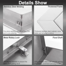 ZJKXJH Indoor/Outdoor Lockable Access Door for Kitchens, Stainless Steel Wall/Ceiling Access Panel, Inspection Door for Storage Rooms/Shops/Offices(Hole 100x100cm)