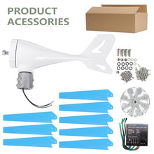 Eastnmythet Wind Turbine 12000W with Wind Solar Controller, Wind Generator for Home Use, Wind Turbine Generator Kit 8 Blades Blue,110V
