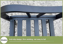 ERoomQ Patio Bench Park Bench Outdoor Conversation Couch, Patio Benches Park GThe Terrace Benches, 2 Seater Outside Park Iron Bench Seat with Armrests