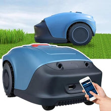 TYYMLY Robotic Lawnmower with Parallel Path Mowing,33% Gradient and Rain Sensor,APP Controlled Robotic Lawnmower with Charging Station(Blue)