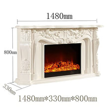 oaxroe Bedroom Fireplace Wood Fireplace Living Room Decorating Warming Fireplace Mantel Electric Insert Firebox LED Optical Artificial Flame Fireplace Heater(White,with Heater)