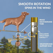 Good Directions 644PA Golden Retriever Weathervane with Arrow, Polished Copper