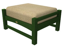 Trex Outdoor Furniture Rockport Club Rainforest Canopy Ottoman with Sesame Sunbrella Cushion