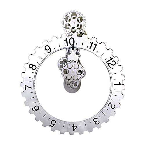 TGBHM Wall Clock Garden Clocks Outdoor Waterproof, Retro Gear Outdoor Clocks for The Garden Wall Mounted Craft Art Big Hanging Tooth Wall Outside Clock Swimming Pool Living Room Bathroom Kitchen Me