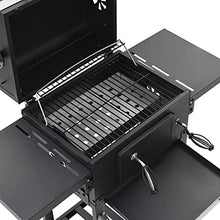 Outdoor Charcoal Barbecue Grill with Bottom Shelf and 2 Wheels, Heavy-duty Smoker Grill, Steel BBQ Stand for Picnics Parties Outings 38.2" x 22.4" x 39"