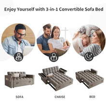 WDYLWFHW 65" Modern Dark Gray Velvet Foldable RV Love Seat Sofa