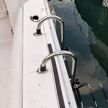 SAeWare 5-Step Foldable Swimming Pool Ladder, Pontoon with Wide Rung, Stainless Steel Drop Boarding Ladders, for Marine Yacht Boat Ship