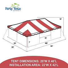 Party Tents Direct 20' x 40' Weekender Frame Canopy with Red White Cover
