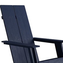 Flash Furniture Set of 2 Sawyer Modern 2-Slat Back Adirondack Chairs - Navy Blue All-Weather Poly Resin Lounge Chairs