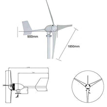 NINILADY 1500W Wind Turbine 12V 24V 48V Horizontal Wind Generator with Hybrid MPPT Controller Free Power Energy Windmill (24V, with Hybrid MPPT Controller)