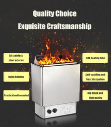 GTANND Sauna Stove Sauna Steam Room Heating Equipment,Stainless Steel Electric Sauna Stove,Dry Steam Bath Sauna Stove,Electric Sauna Heaters,Promote Body Sweating and Excretion 9.0KW/220V