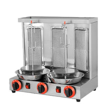 Countertop Kebab Cooker Rotating Roaster Machine, Vertical Gas Doner Kebab Gyro Grill Rotisserie, Barbecue Grill Gas Professional Vertical Rotisserie Oven,Silver-L