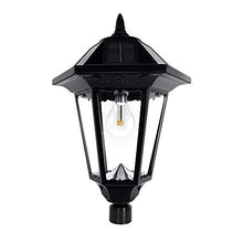 Gama Sonic Black Solar Outdoor Post Light, Windsor Bulb, Cast Aluminum, 3-inch Fitter for Lamp Posts, (Windsor Bulb with 96" Light Pole)