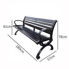 yinxx240708 Heavy-Duty Outdoor Benchs Outdoor Bench for Patio Metal Garden Black Park Benchs Front Porch Benches for Yard Lawn Decor Deck Entryway Slatted Seat for Park, Yard & Porch(Large)