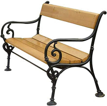 KYTGFH Garden Benches, Patio Bench Park Bench Outdoor Conversation Couch, Park Outdoor Benches, Anticorrosive Solid Wood Backrest Benches, Outdoor Courtyard Cast Iron Frame Leisure Benche