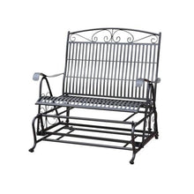 International Caravan Iron Patio Glider Loveseat in Black