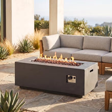 Merax 40 Inches 40,000 BTU Rectangular MGO Propane Fire Pit, Dark Grey