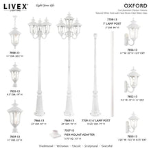 Livex Traditional Three Light Outdoor Post Mount Oxford Collection White
