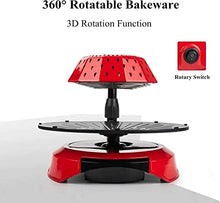 NEWCES Safety Certification Infrared Barbecue Grill Electric BBQ Grill 5-Level Firepower Adjustment Automatic Rotation Table Smokeless Barbeque Grill BBQ Party Black