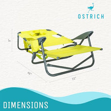Ostrich The Heavy-Duty Backpacker, Portable Beach Chair w/Face Hole, 4 Pack