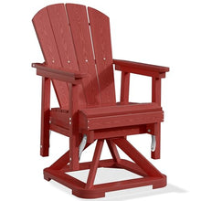 PLUUV Adirondack Swivel Glider Chair, 360° Swivel & Smooth Glide, Red