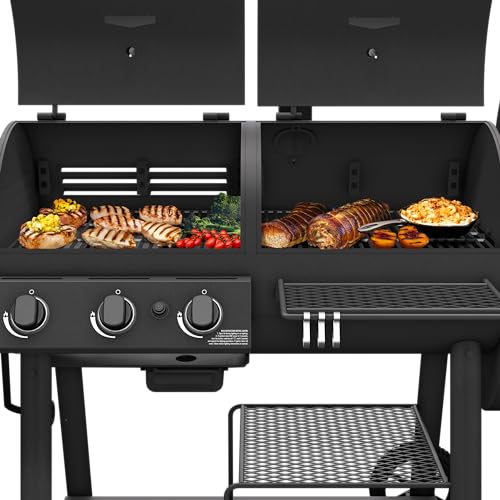 Oklahoma Joe's Canyon Charcoal and Propane Gas Combination Smoker and Grill Black