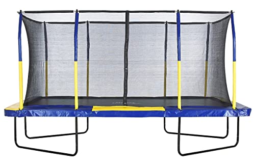 Upper Bounce Rectangle Trampoline Set with Premium Enclosure Blue/Yellow
