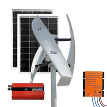3000W Maglev Vertical Axis Wind Turbine Kit + 200W Solar Panels | 12/24/48V Hybrid System W/2000W Inverter & Controller | Household Wind Generator(12V)