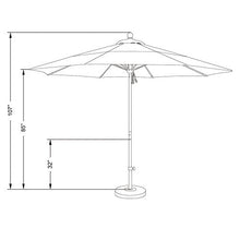 California Umbrella 11' Rd. Venture Series Contract Grade Patio Umbrella Pulley Open Tangerine