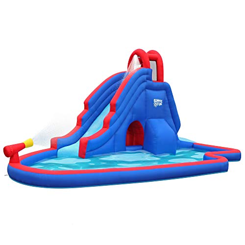 SUNNY & FUN Deluxe Inflatable Water Slide Park Multicolor