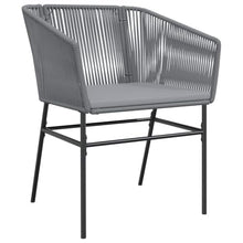 7 Piece Outdoor Dining Set with Cushions, Grey Patio Furniture Set with Tempered Glass Table, Modern Garden Table and Chairs for Balcony, Patio, Backyard, Powder-Coated Steel, Weather Resistant