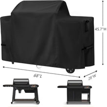 68-inch Outdoor BBQ Cover, Waterproof, Dustproof, UV Resistant, 600D Oxford Cloth, with Webbing, Handles, and Buckles,Black,68 * 28 * 45.7inch