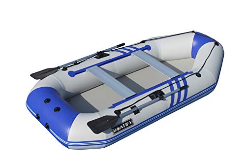 Boatify 9.8ft Inflatable Fishing Boat Dinghy with Motor Bracket Grey and Blue