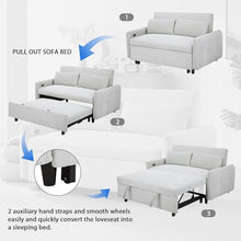 NDPQN 57" Convertible Loveseat Sofa Bed Light Blue