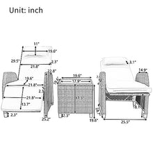 YWMLFZ Outdoor Rattan Set with Coffee Table, Adjustable, Suitable for Patio, Swimming Pool