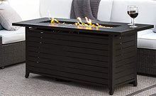 Hiland AFP-RT Propane 50,000 BTU Fire Pit, Retangular, Matte Black