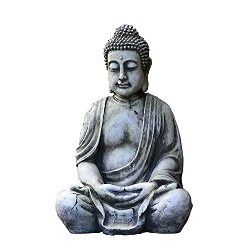 KOFSOL Fox Buddha Statue, Large Vintage Indoor Outdoor Buddha Statue, Zen Buddhism Figurine Sculpture, Home Office Outdoor Garden Decoration Ornament Crafts