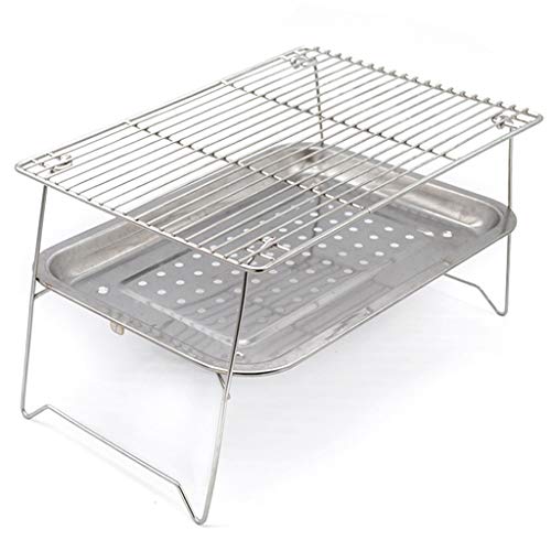 3 Pieces Barbecue Grill Stainless Steel Accessories Kitchen Tools Picnic Portable Foldable Household Accessories for Outdoor Use