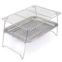 3 Pieces Barbecue Grill Stainless Steel Accessories Kitchen Tools Picnic Portable Foldable Household Accessories for Outdoor Use