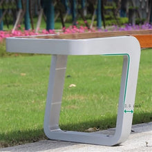 GRFIT Outdoor Bench Wooden Bench Backless, Stainless Steel Structure, Outdoor Chair for Park, for Porch, Patio, Patio Seat, Garden Bench