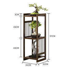MENGKK Plant Stands Living Room Bedroom Floor Type Plant Rack Indoor Balcony Restaurant Flower Shelf Cloakroom Pot Stand(Brown M 31x31x98cm)