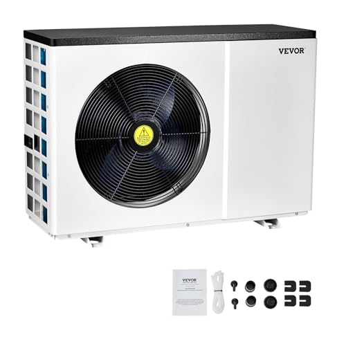 VEVOR Electric Pool Heat Pump, 51,200 BTU, AC 208-230V 60 Hz, Carbon Steel