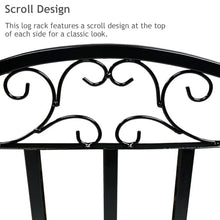 EliteBloom Indoor Firewood Log Rack with Scrolls, Heavy Duty Wrought Iron Firewood Holder, Powder-Coated Lumber Storage for Patio, Deck, and Fireplace