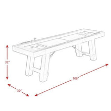 BOWERY HILL Shuffleboard Table Brown Blue Red