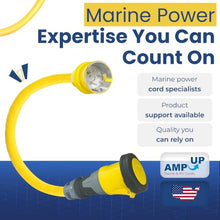 Amp Up 50 Amp Male to 100 Amp Female Shore Power Adapter for Cord, 48 Inch 125/250V SS2-50 Male to ME4100C12M 100 Amp Female Body, Stow 6/4 Copper Wire for Marine Use