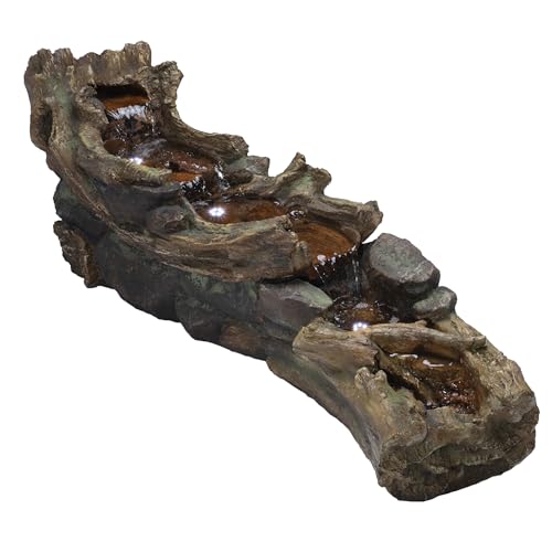 Alpine Corporation 59" Long Indoor/Outdoor River Rapids Fountain with LED Lights