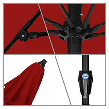 California Umbrella 9' Rd Sunbrella Aluminum Patio Umbrella, Crank Lift, Auto Tilt, Bronze Pole, Jockey Red